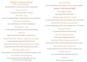 summer charity concert programme 2025